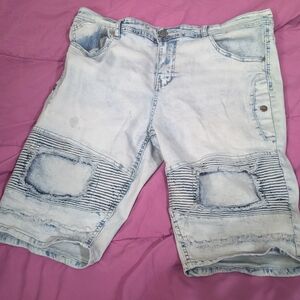 Men's Distressed Light Blue Jean Shorts